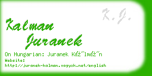 kalman juranek business card